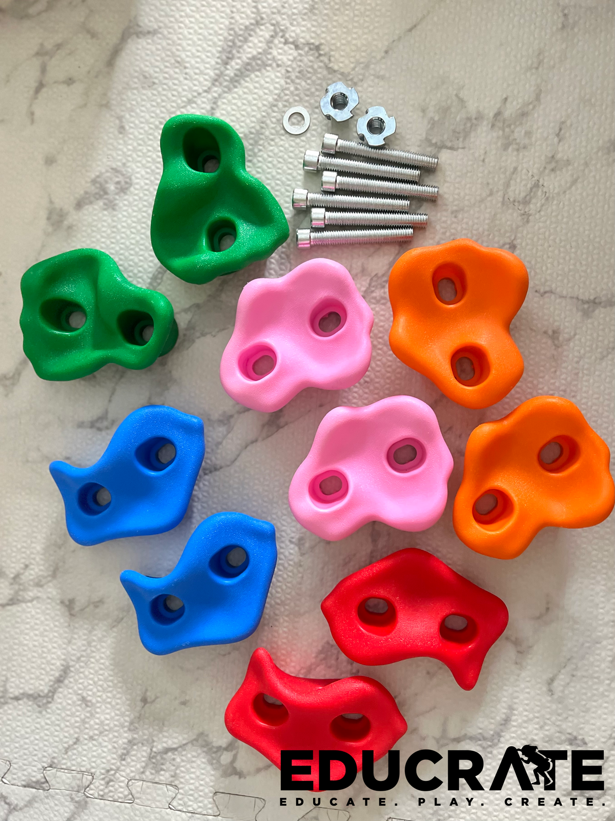 10pc Rock Climb holds + screw set