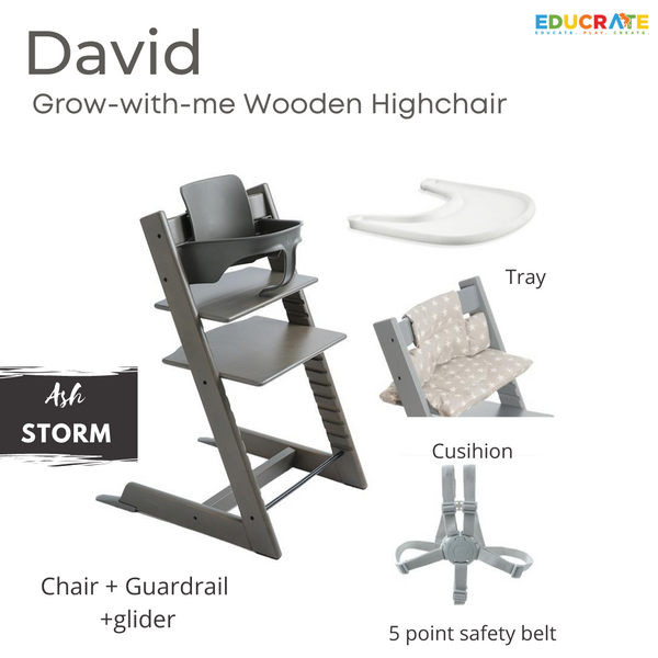 Grow-with-me highchair / Wooden Oak Highchair / high chair