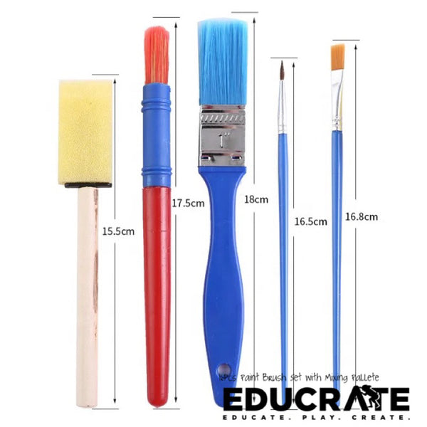 Little Picasso Paint Brush Kit with Mixing Pallette 16pcs